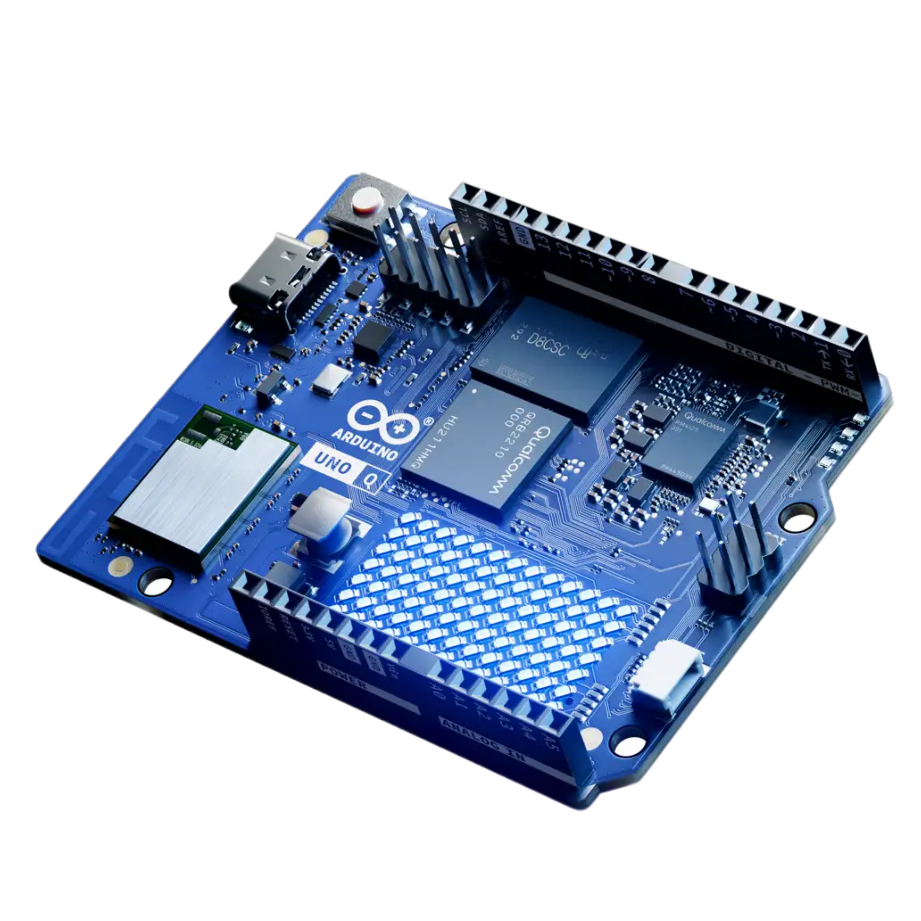 Arduino UNO board with sensor connectors, the core of the hackathon kit